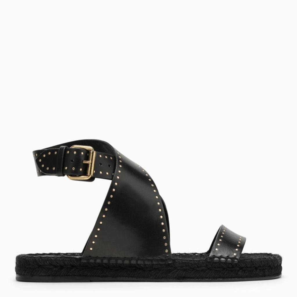 Black Studded Leather Sandal product image