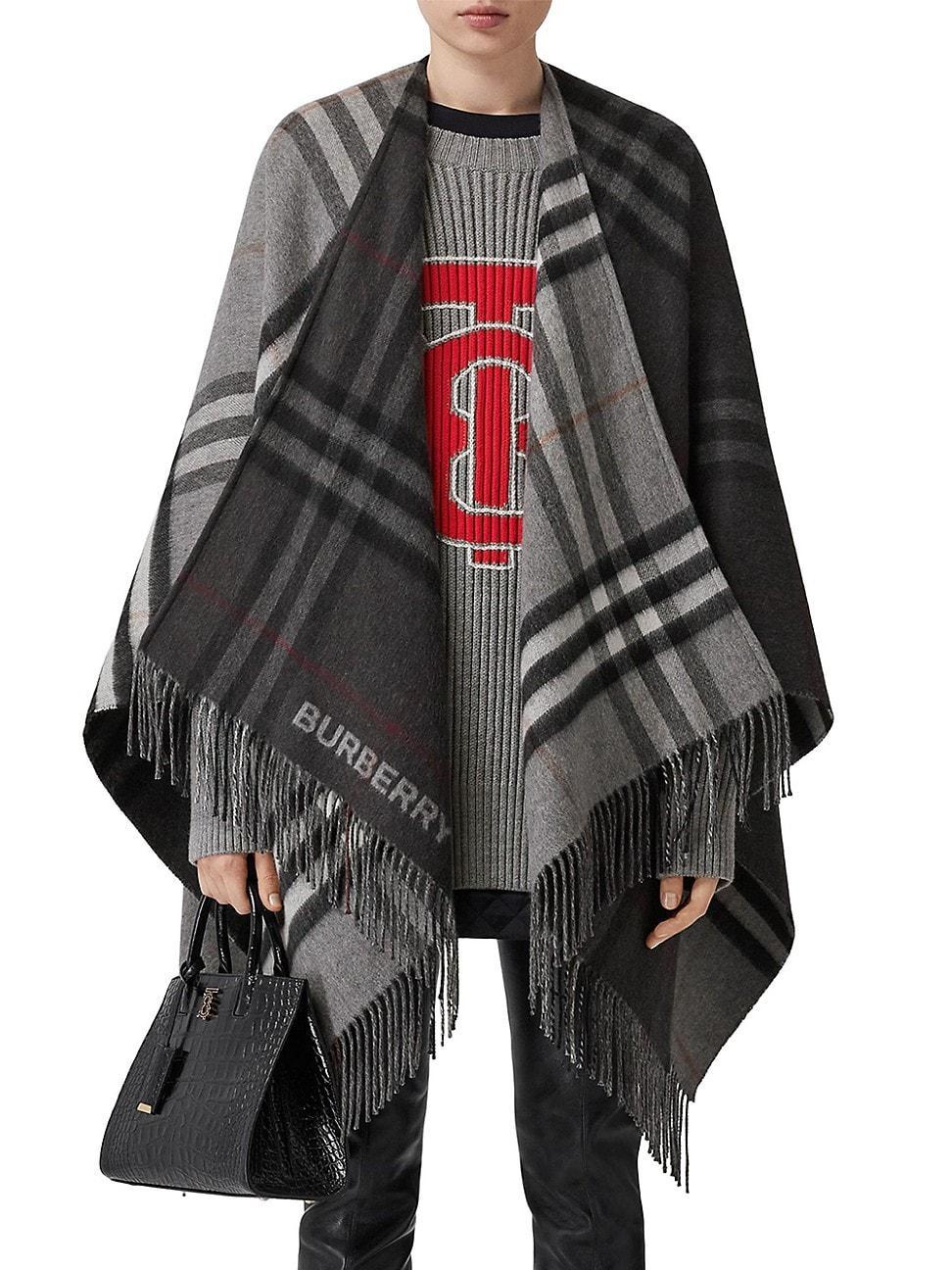 Womens Giant Check Colorblock Cape Product Image