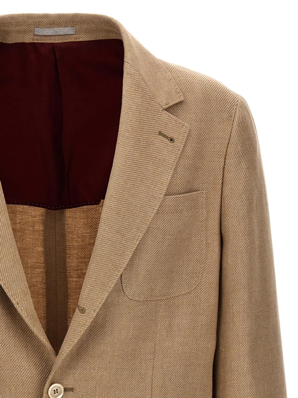 Single Breasted Tailored Blazer In Cream Product Image