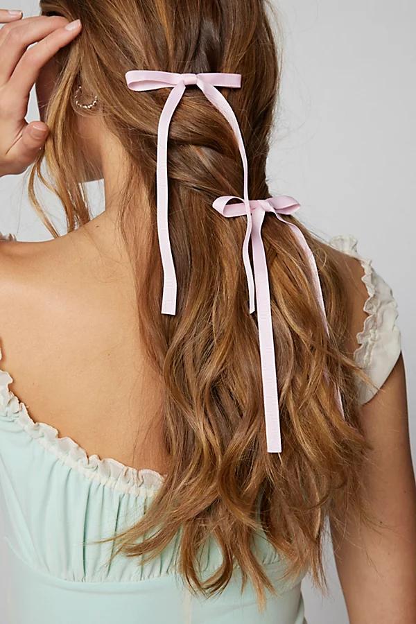 Ribbon Hair Bow Barrette Set Womens at Urban Outfitters Product Image