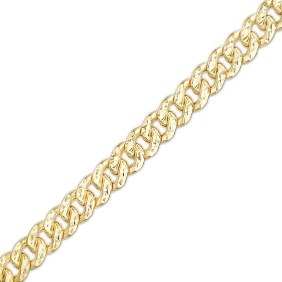 Made in Italy Men's 5.6mm Diamond-Cut Cuban Curb Chain Bracelet in Hollow 10K Gold - 8.5" Product Image