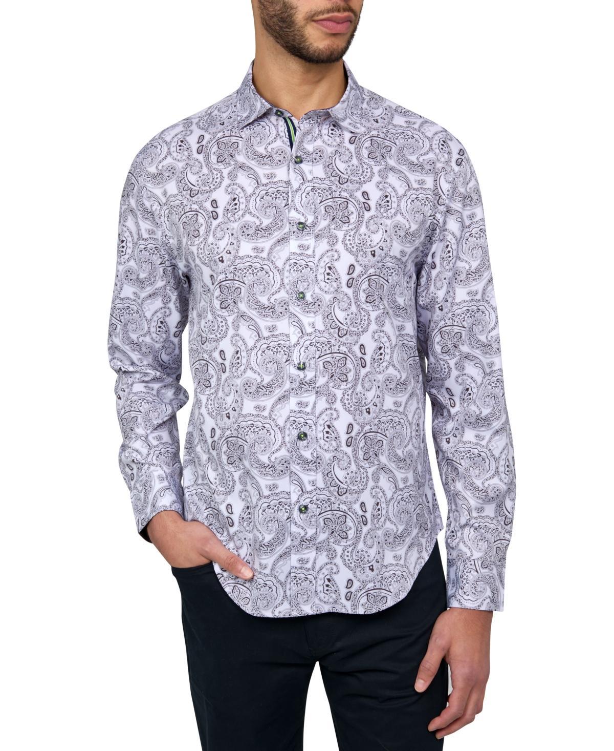 Society of Threads Mens Regular-Fit Non-Iron Performance Stretch Paisley Button-Down Shirt Product Image