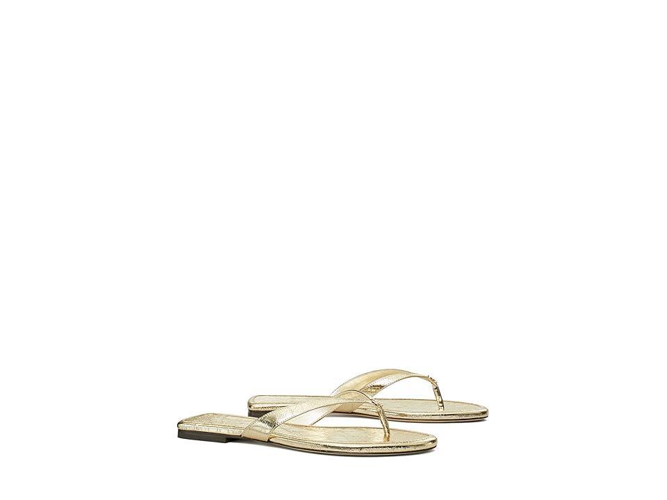 Tory Burch Capri Leather Flip-Flop (Spark Gold) Women's Shoes Product Image