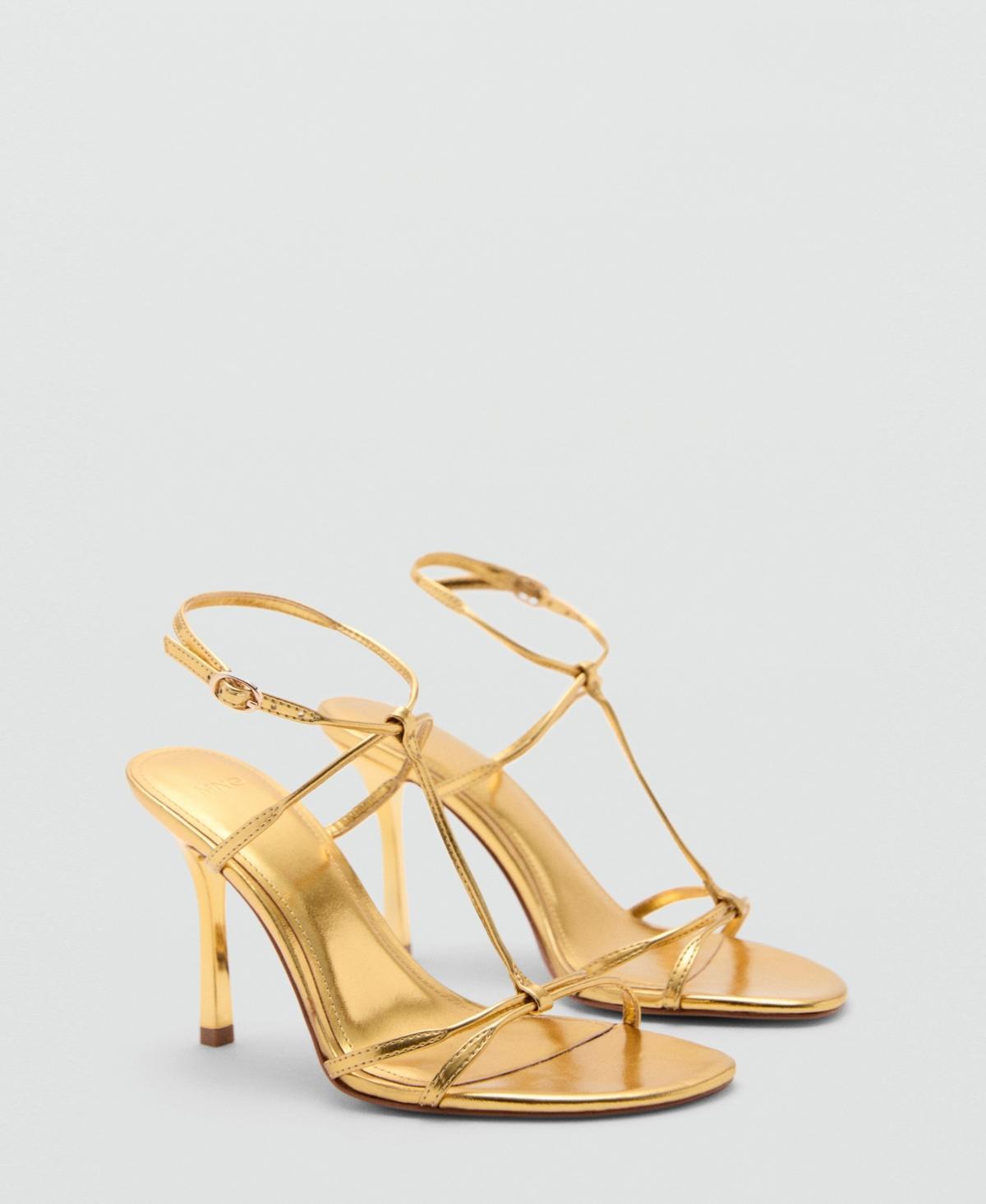 Mango Womens Metallic Strap Sandals Product Image