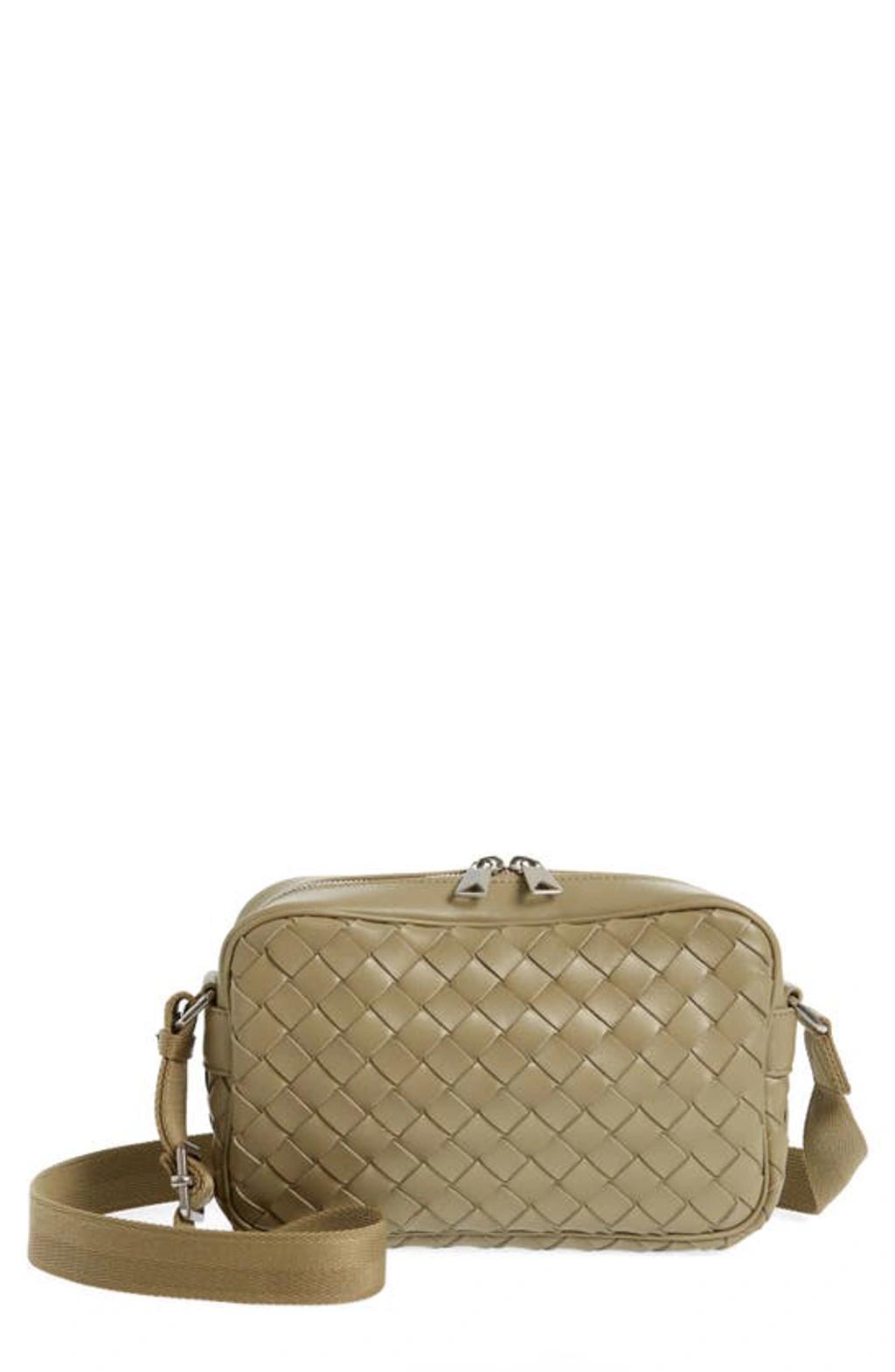 BOTTEGA VENETA Taupe Small Classic Intrecciato Camera Bag In Travertine Product Image