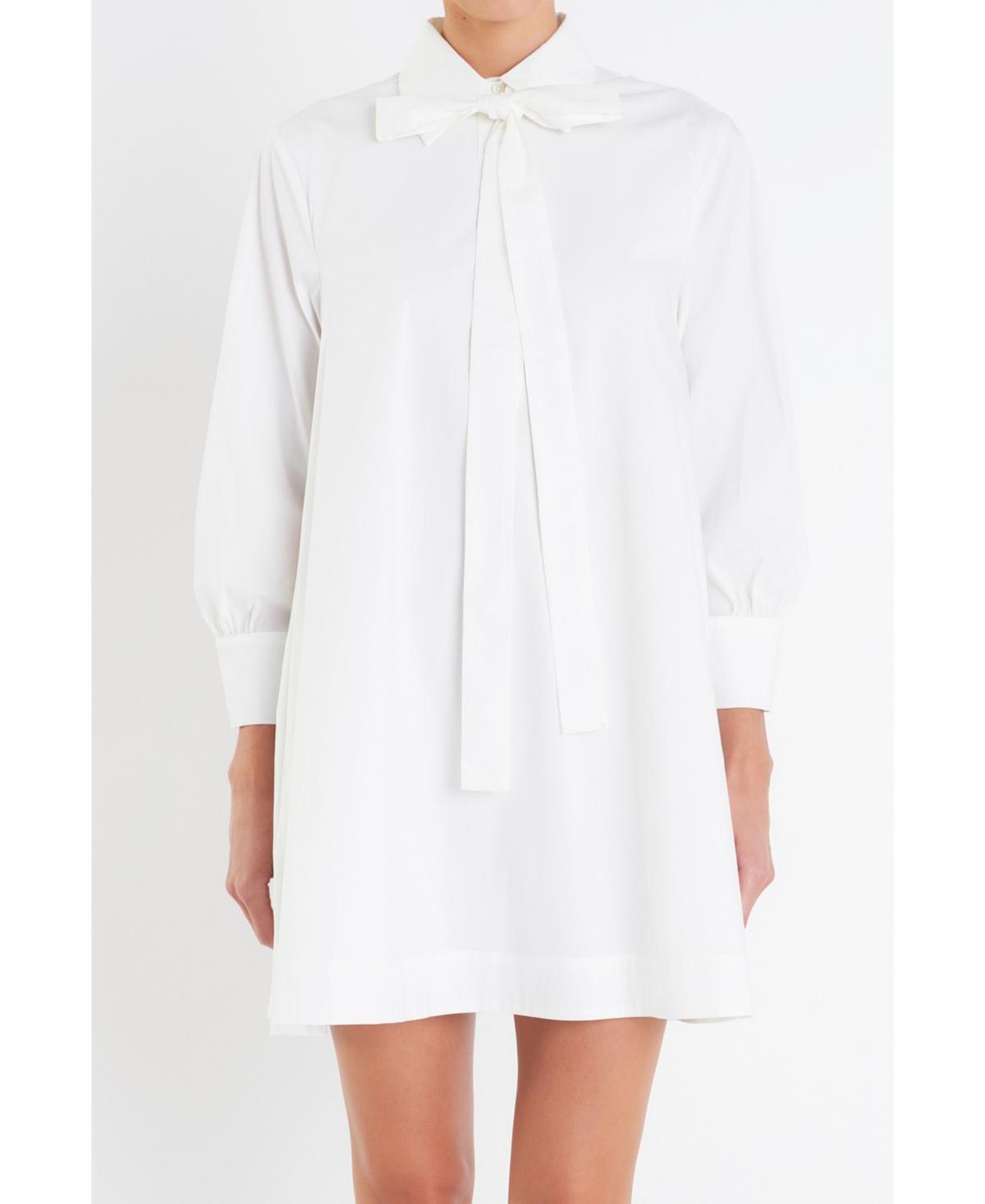 Women's Bow Shirt Dress Product Image