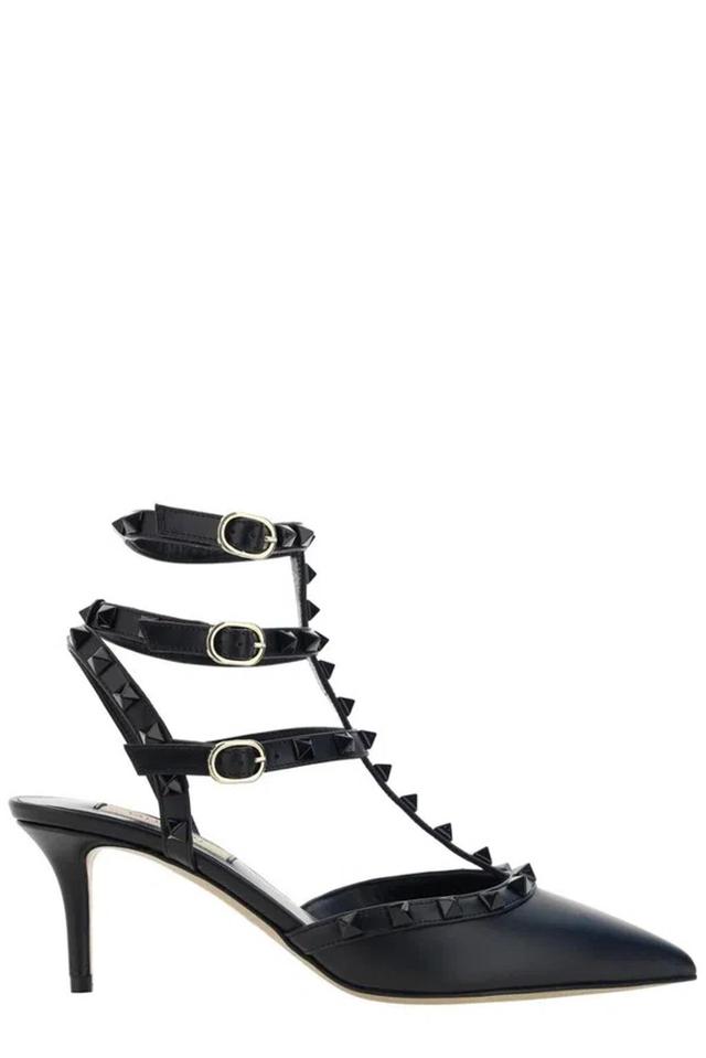 Rockstud Pointed Toe Pumps In Black Product Image