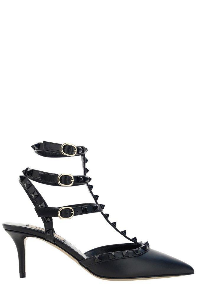 VALENTINO GARAVANI Rockstud Pointed Toe Pumps In Black Product Image