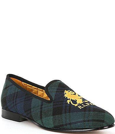 Polo Ralph Lauren Mens Paxton Plaid Linen Slipper Product Image