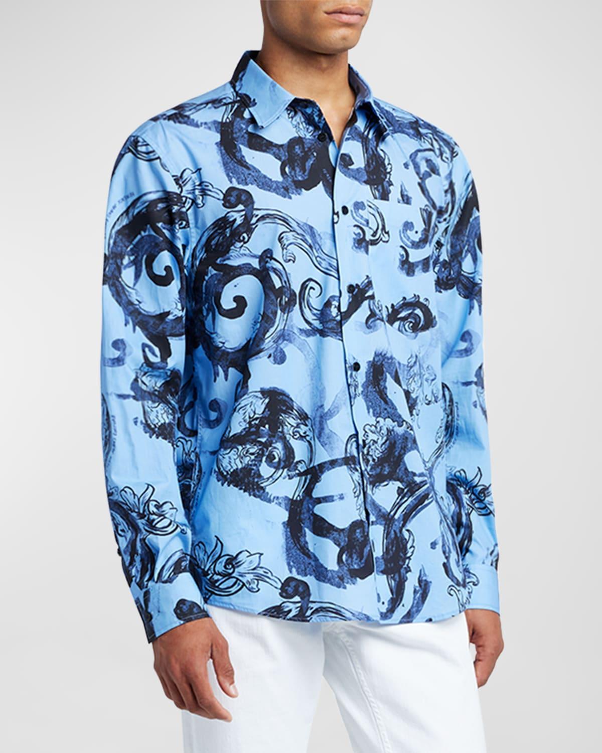 Mens Watercolor Baroque Dress Shirt Product Image