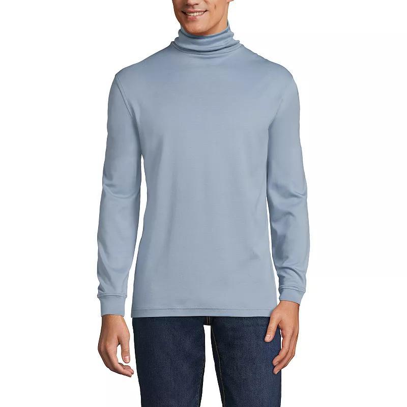 Big & Tall Lands End Super Soft Supima Turtleneck, Mens Radiant Blue Product Image