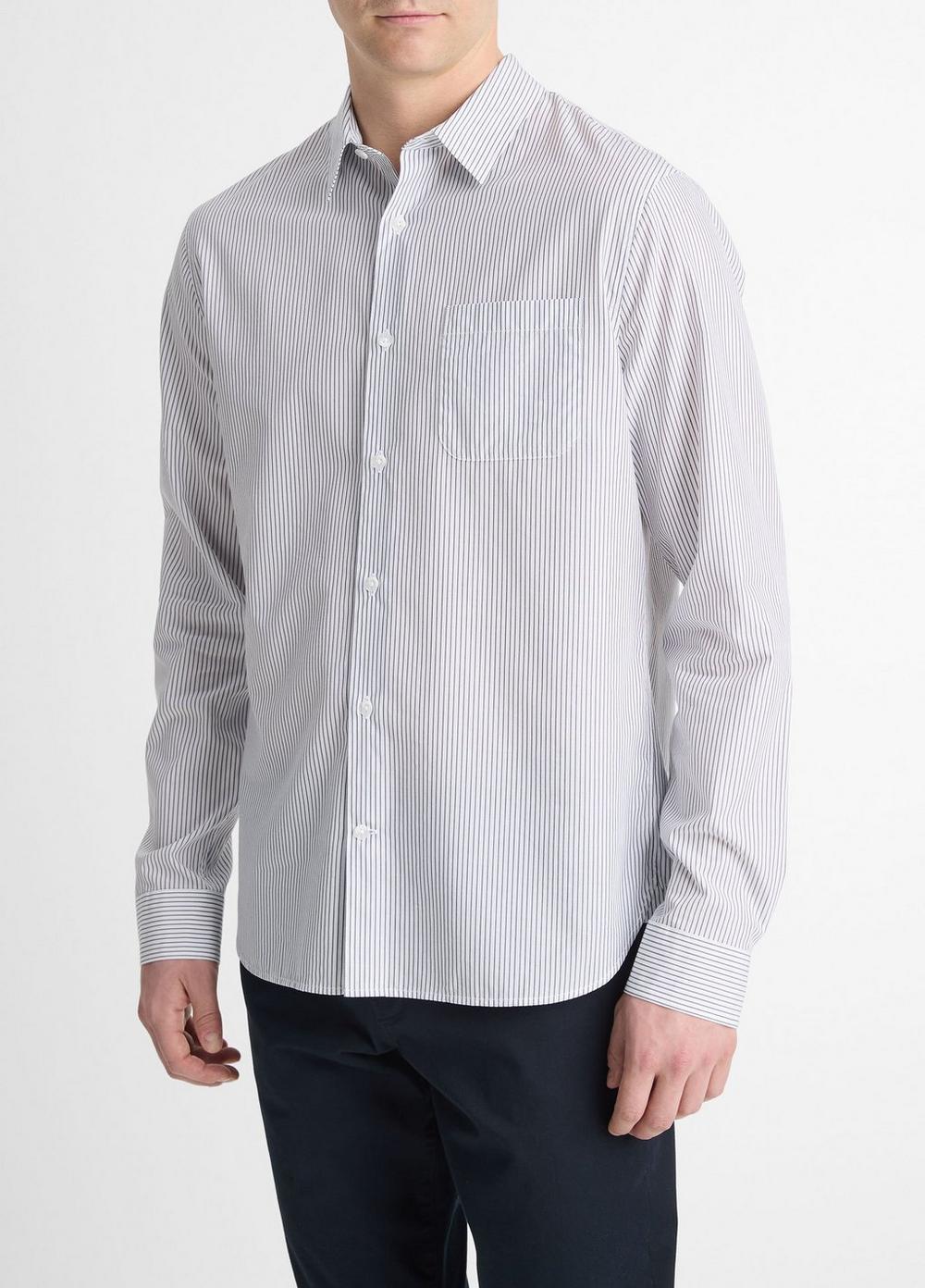 Basin Stripe Cotton-Blend Long-Sleeve Shirt Product Image