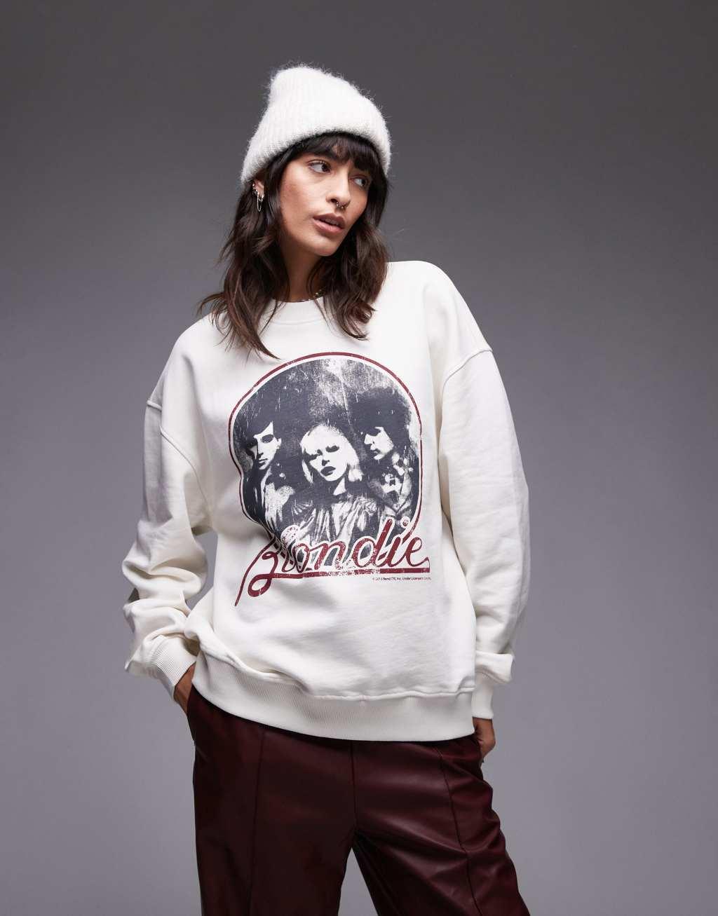 Topshop graphic license Blondie oversized sweatshirt Product Image