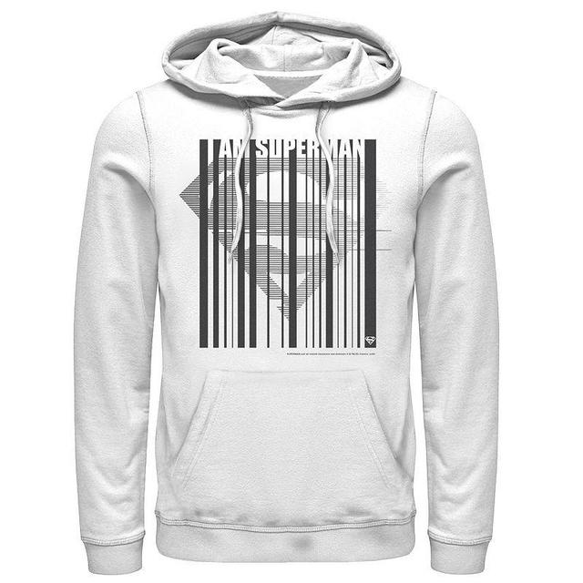 Mens DC Comics Superman Barcode Chest Logo Hoodie Product Image