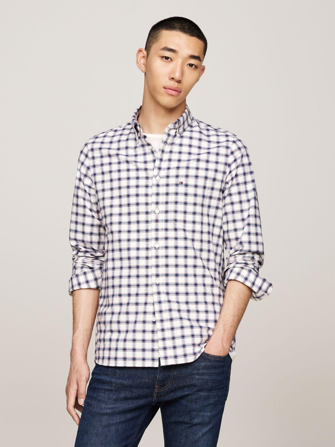 Tommy Hilfiger Men's Slim Fit Blur Check Oxford Shirt Product Image