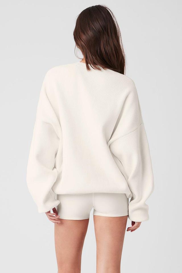 Scholar Crew Neck Sweater - Ivory Product Image