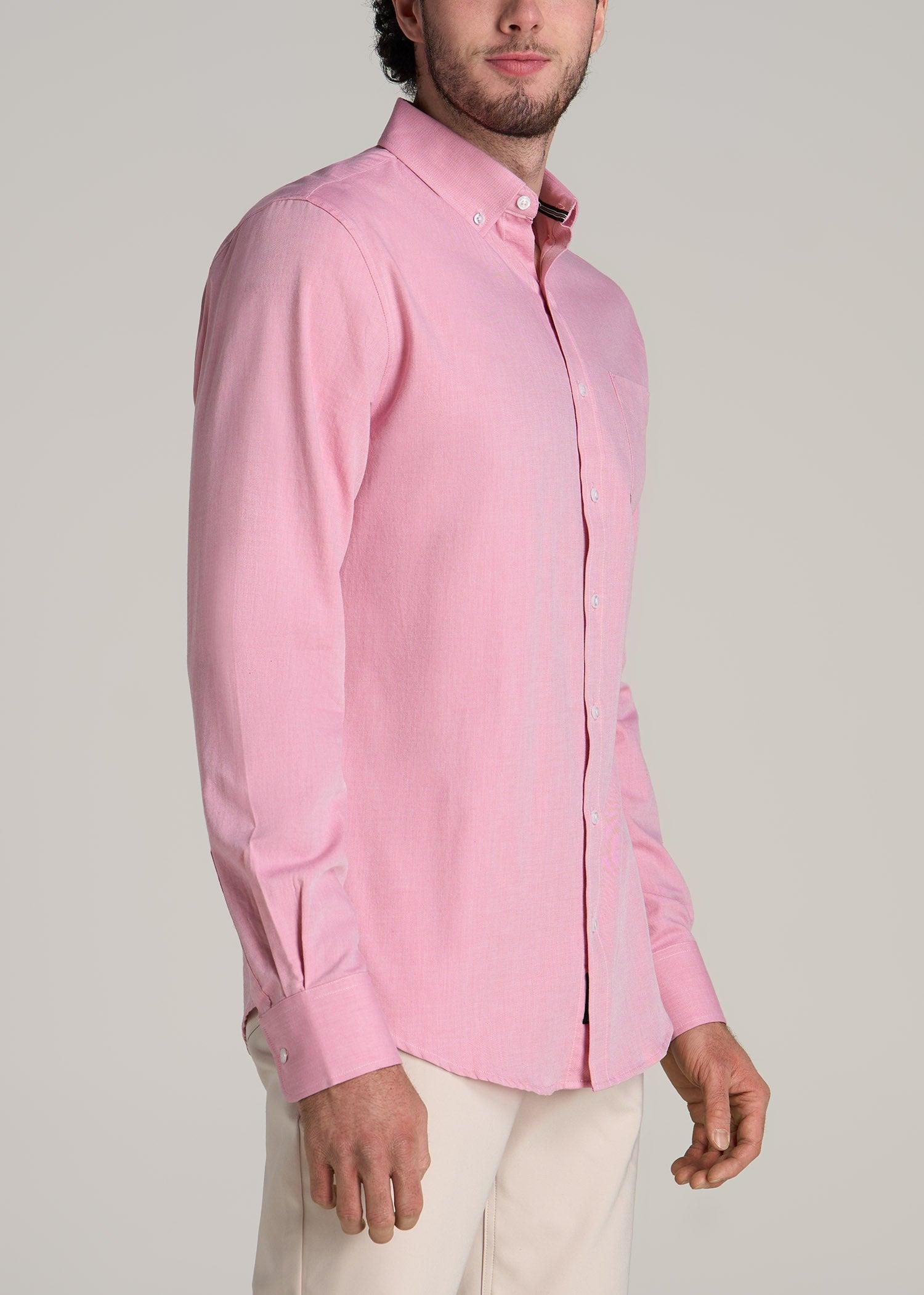 Soft-Wash Button-Up Shirt for Tall Men in Soft Rose Product Image