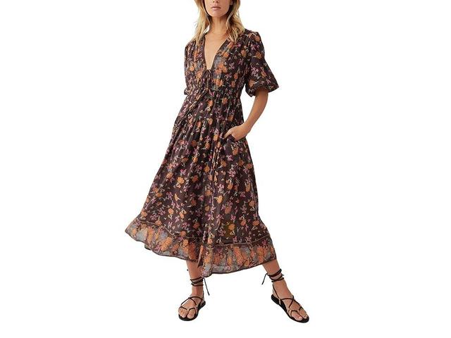 Free People Lysette Maxi Dress (Chocolate Combo) Women's Clothing Product Image