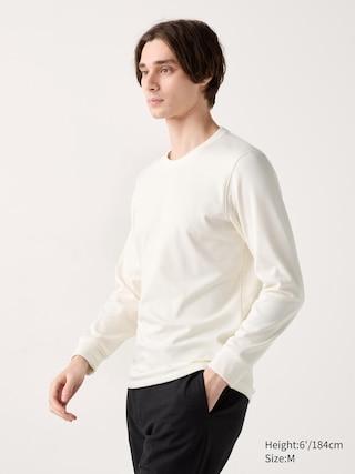 Mens Heattech Ultra Warm Crew Neck Long-Sleeve T-Shirt with Moisture-Wicking Off White Small UNIQLO US Product Image