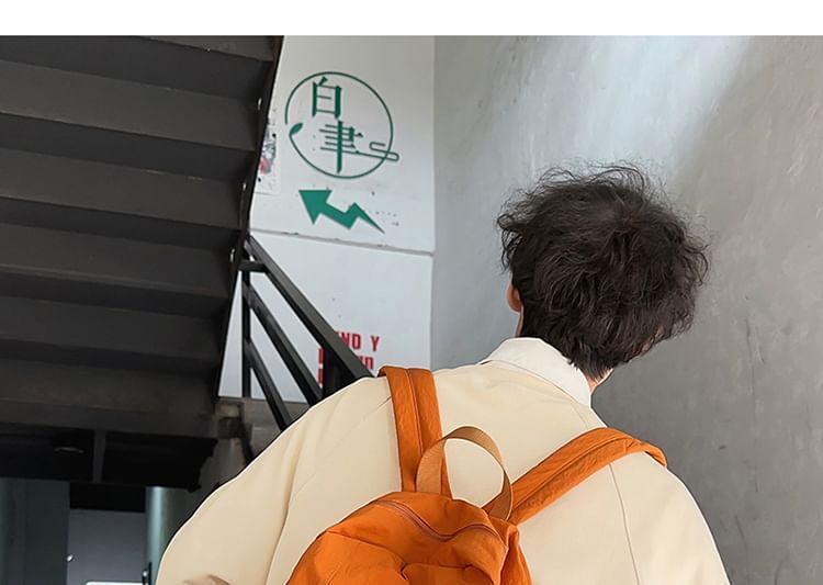 Plain Drawstring Nylon Backpack Product Image