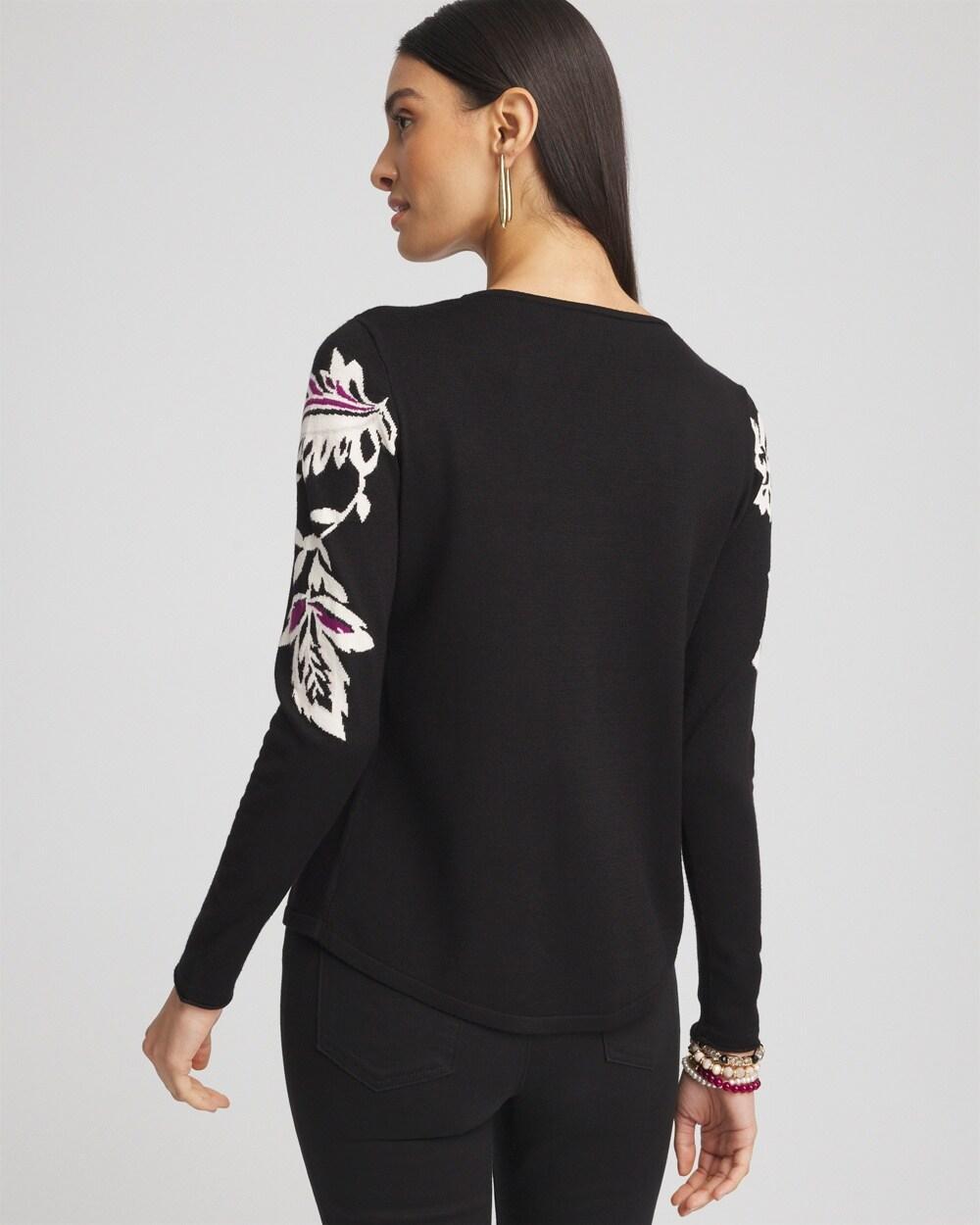 Women's Floral Intarsia Pullover Sweater Product Image