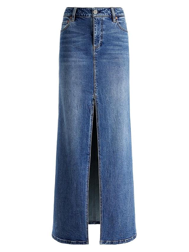 Womens Rye Denim Split Maxi Skirt Product Image