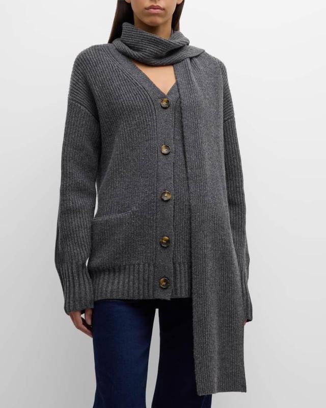 Annalise Wool-Cashmere Scarf Cardigan  Product Image