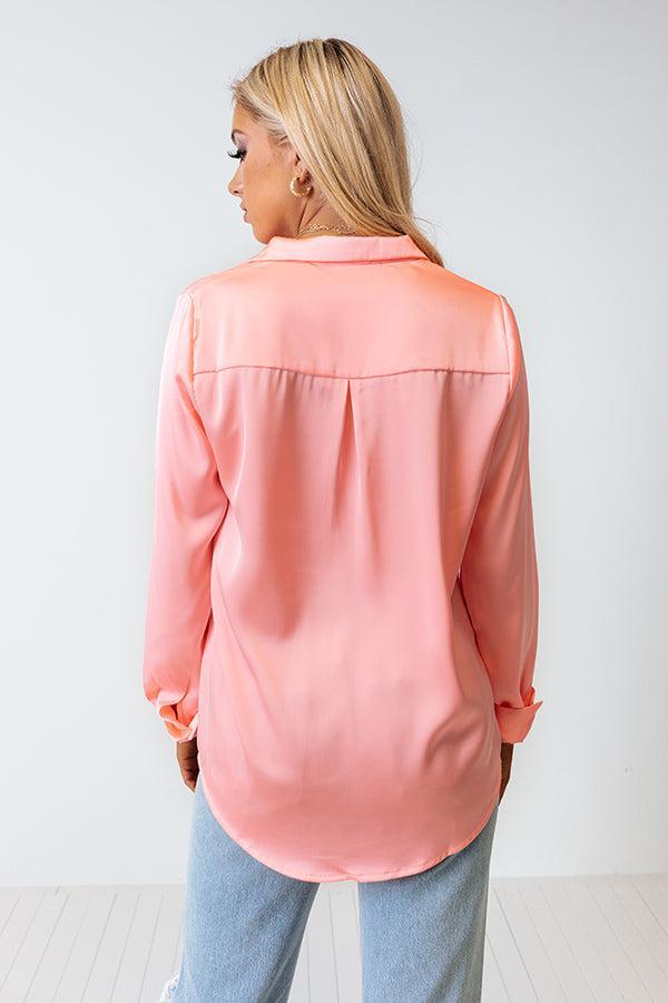 Once In A Lifetime Satin Top In Neon Pink Product Image