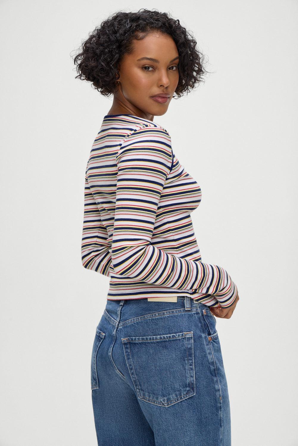 Blair Striped Long  Sleeve Shirt - Love Stripe Product Image