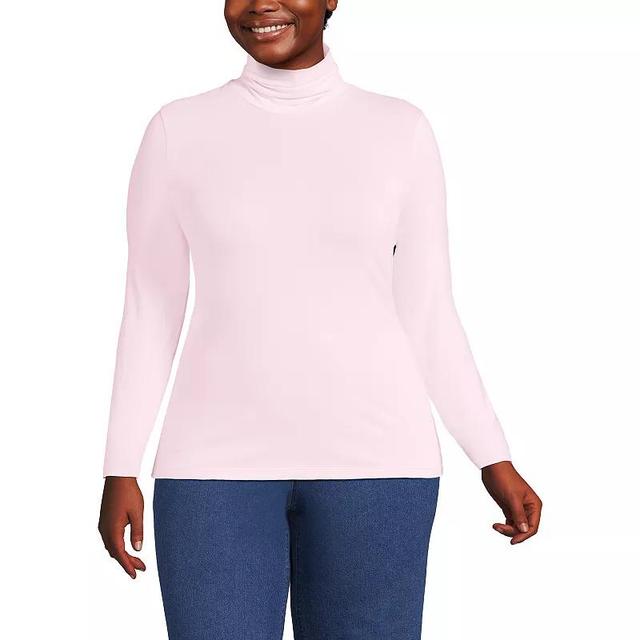 Plus Size Lands End Lightweight Fitted Long Sleeve Turtleneck, Womens Product Image