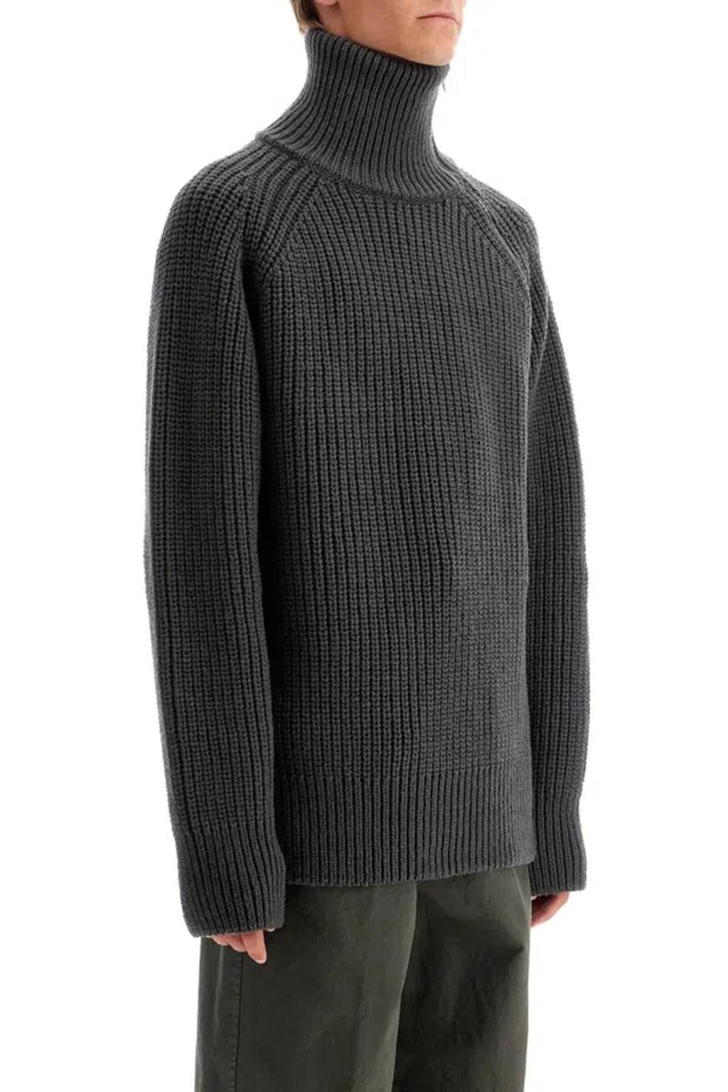 Zipped Wool Jumper In Grigio Product Image