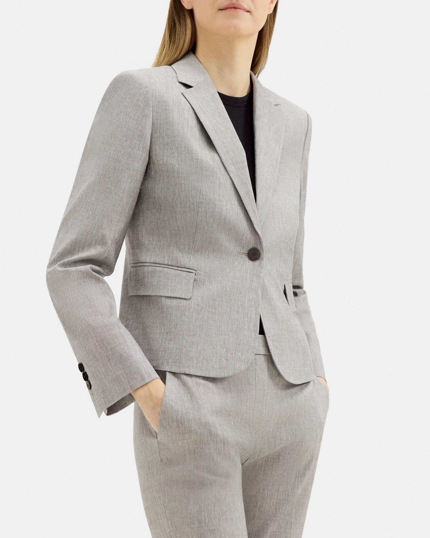 Shrunken Blazer in Stretch Linen Mélange Product Image