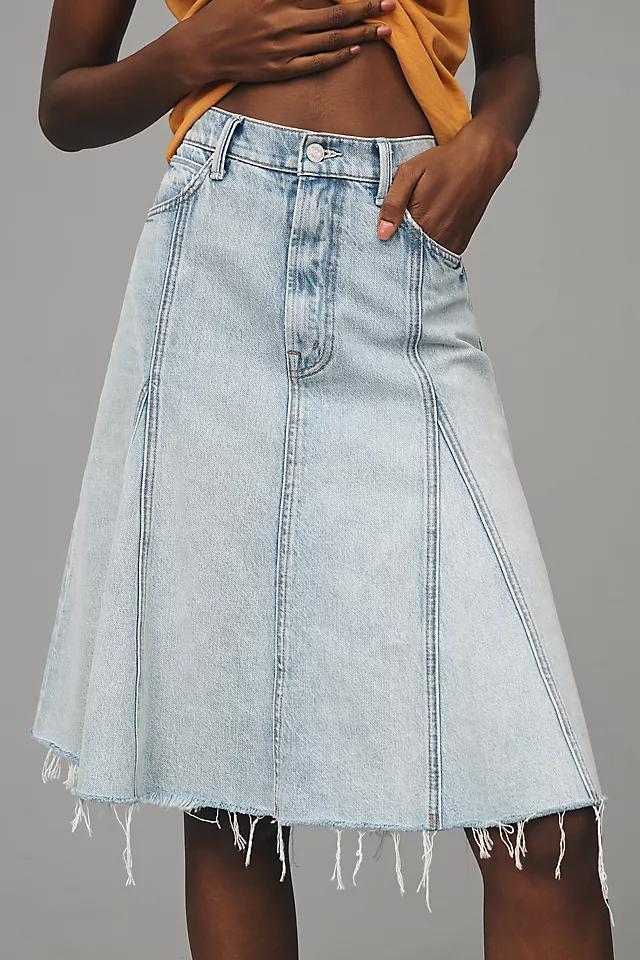 MOTHER The Half Swing Fray Denim Midi Skirt Product Image