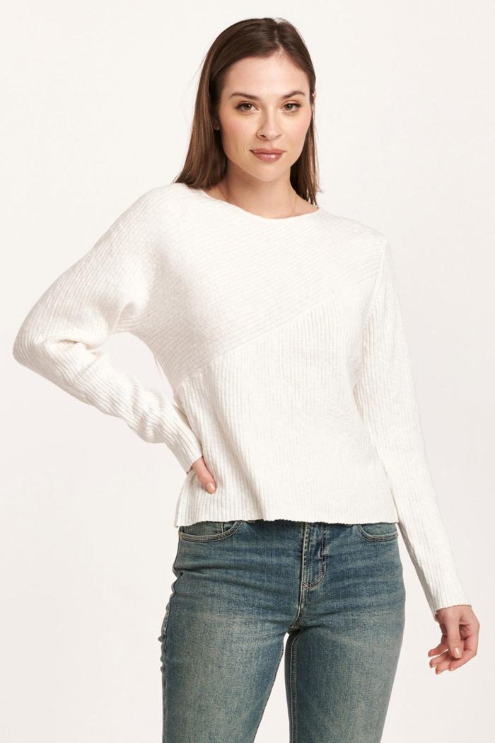 Giovanna Crew Neck Long Sleeve Top Ivory product image