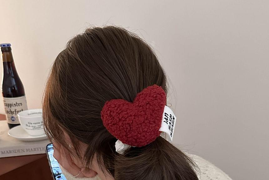 Heart-Shaped Plush Hair Tie Product Image