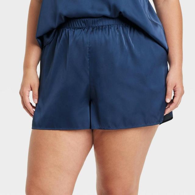 Womens Satin Shorts - Auden Navy Blue 4X Product Image