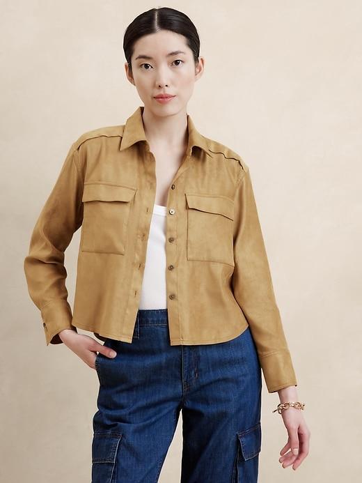 Vegan Suede Cropped Shirt product image