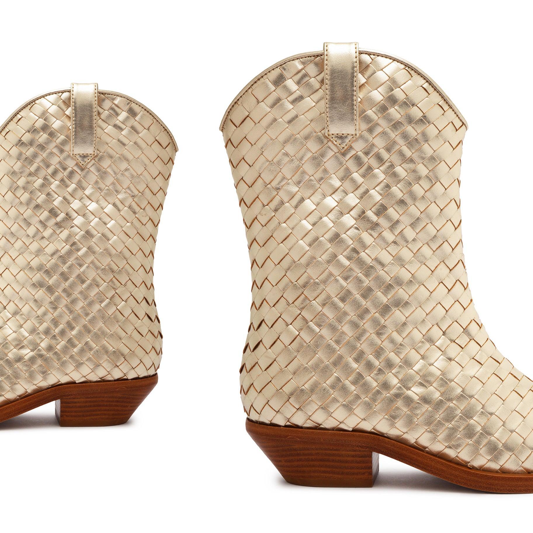 Cicera Woven Metallic Leather Bootie Female Product Image