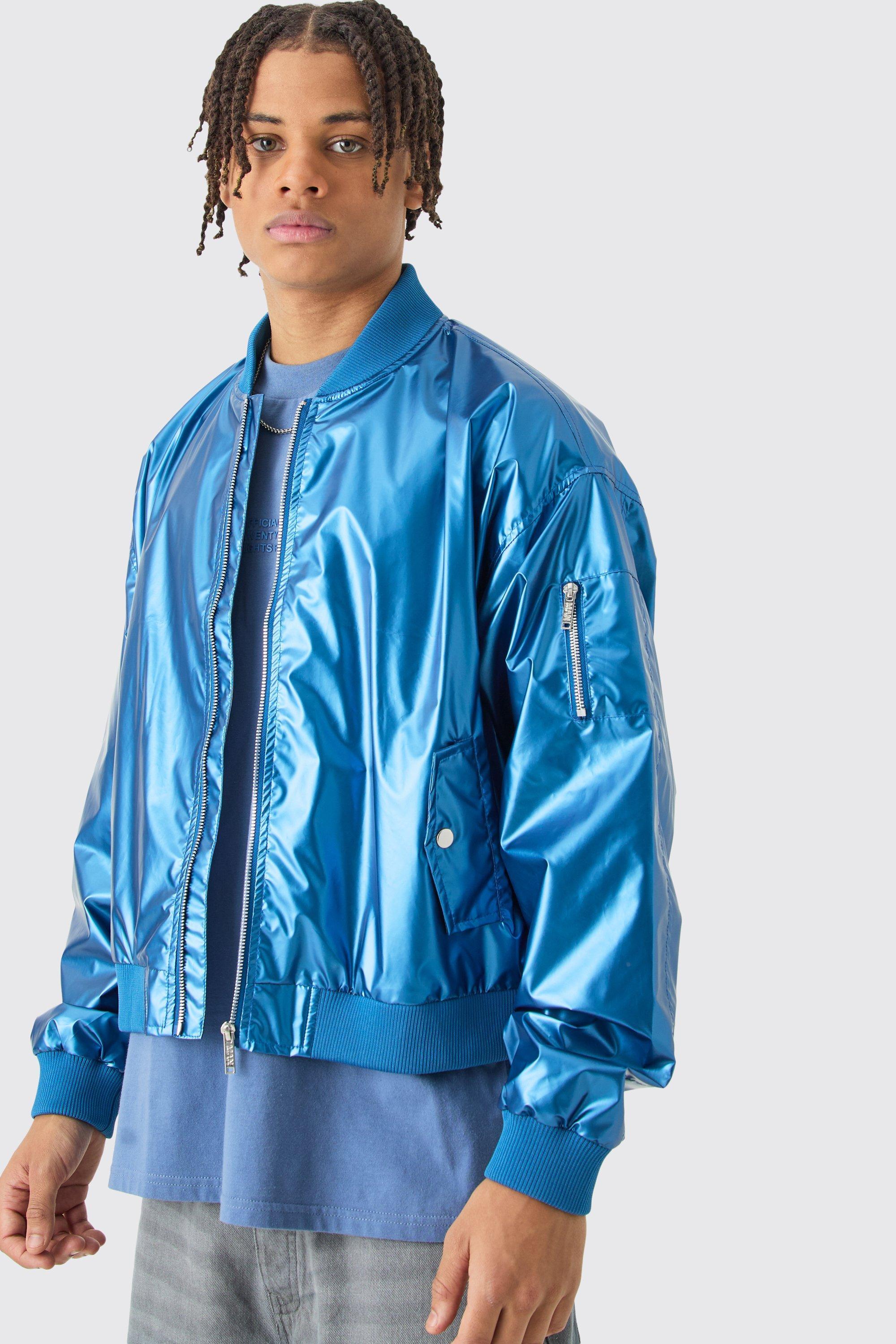 Boxy Fit Metallic Ma1 Bomber | boohooMAN USA Product Image