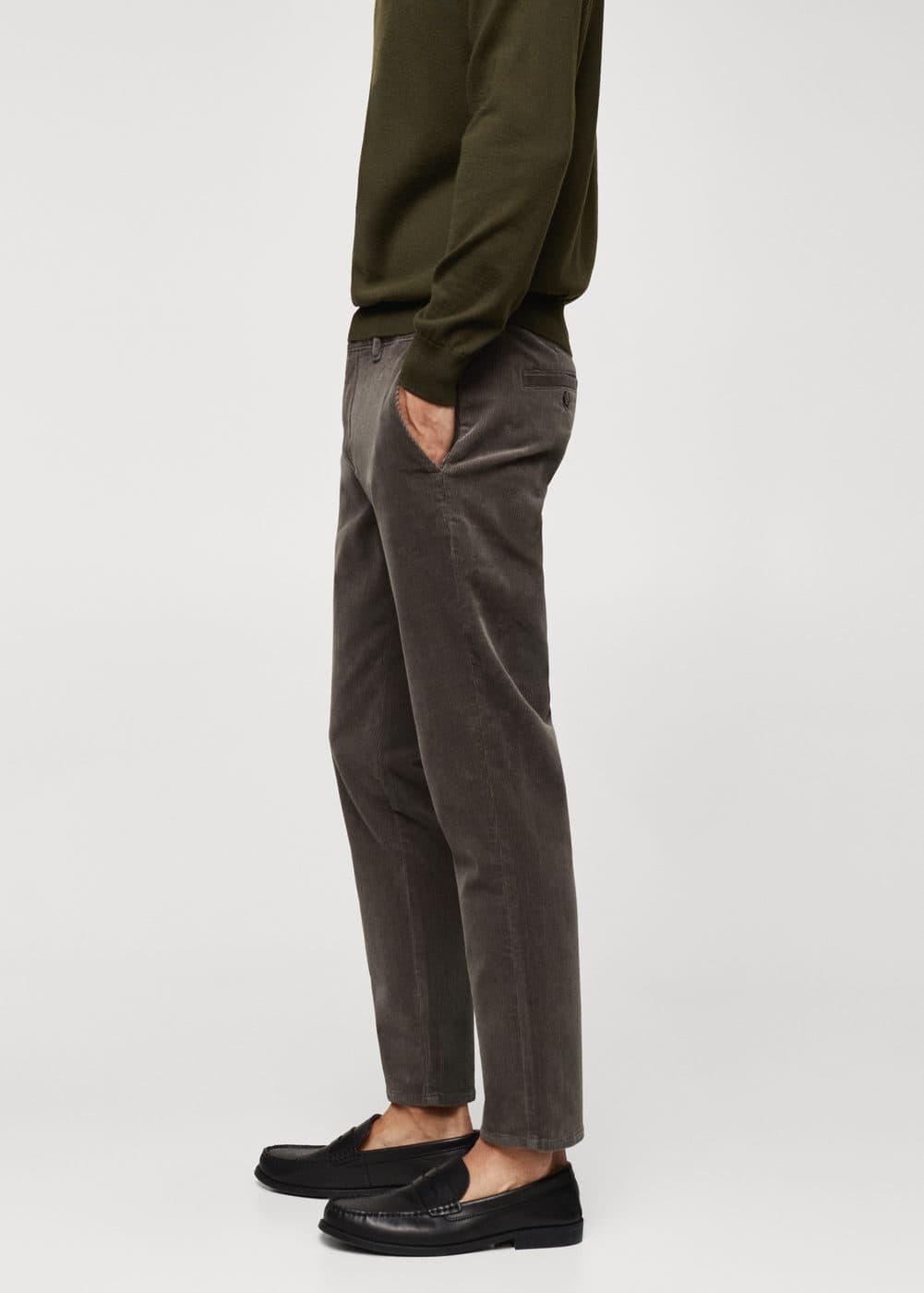 MANGO MAN - Micro-corduroy slim-fit pants greyMen Product Image