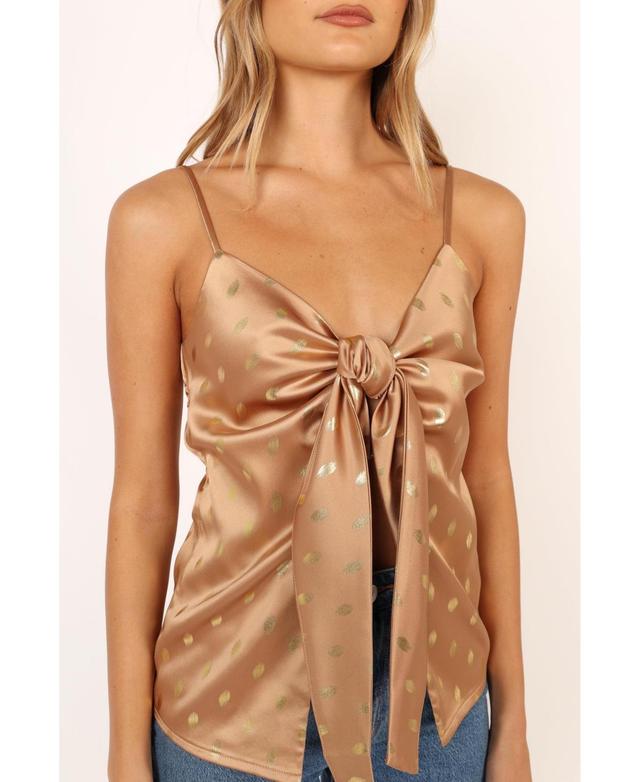 Womens Leif Tie Front Cami - Bronze Bronze/gold Product Image