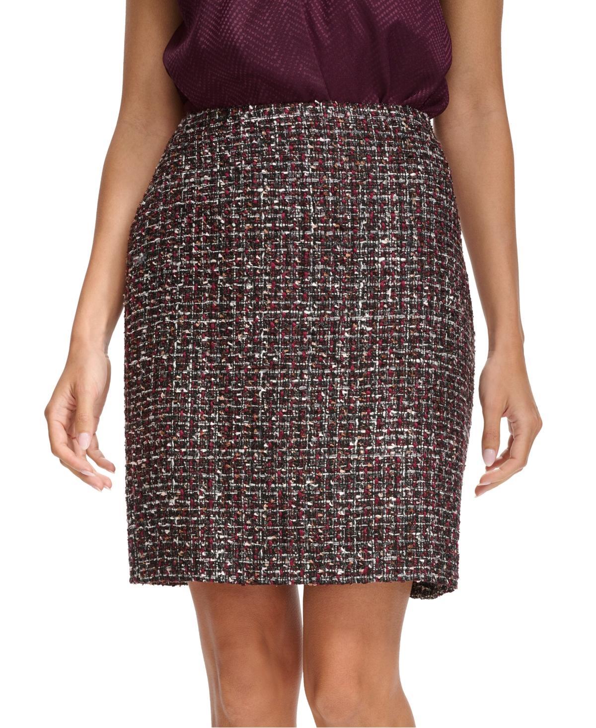 Calvin Klein Womens Tweed Mini Pencil Skirt Product Image