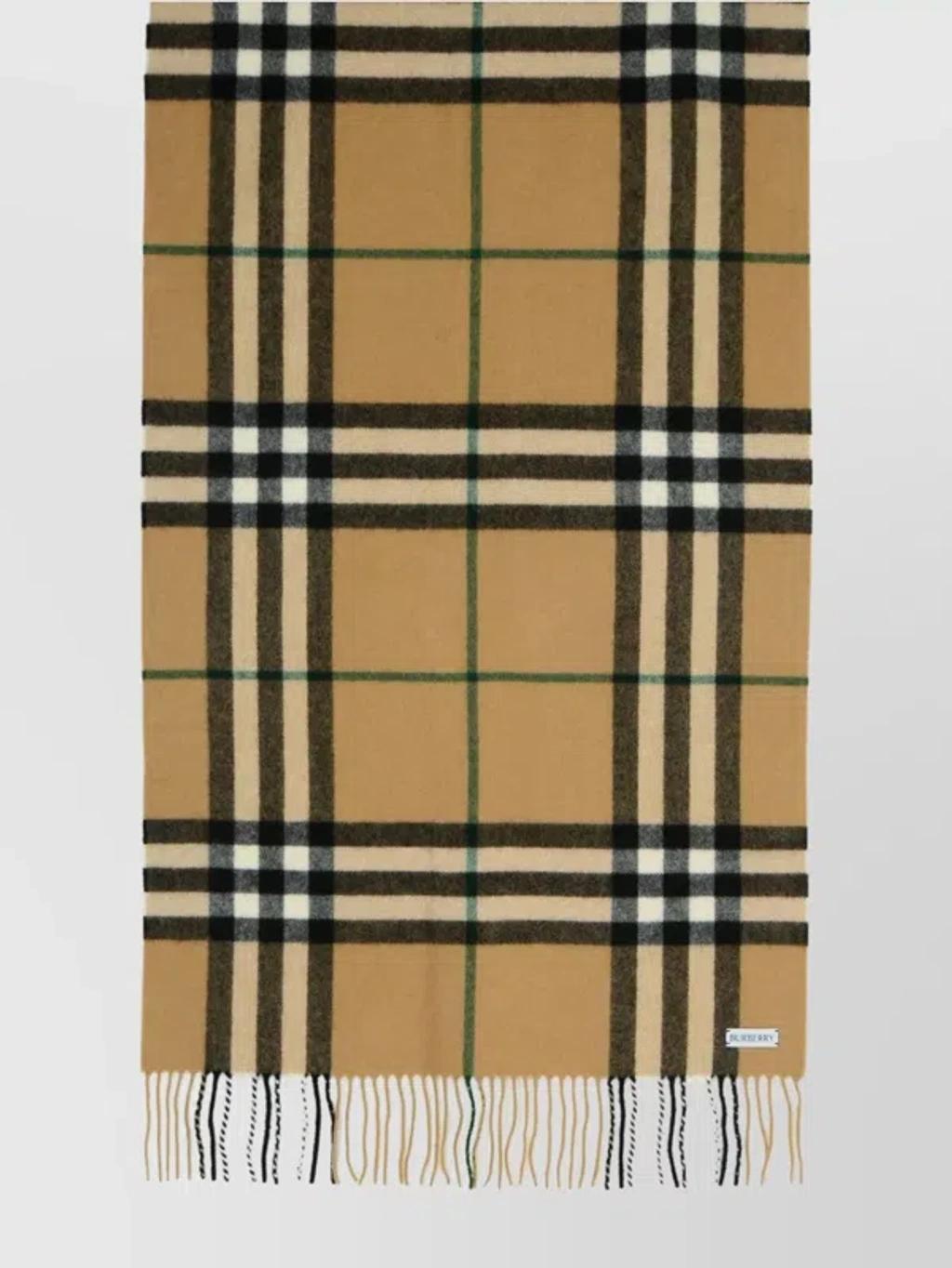 'giant Check' Cashmere Scarf In Brown Product Image