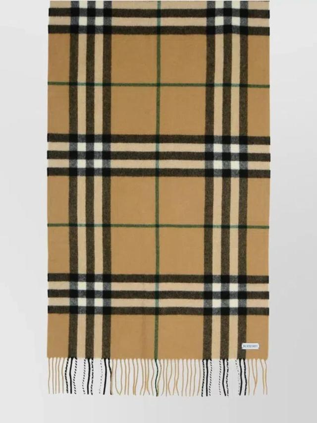 'giant Check' Cashmere Scarf In Brown Product Image