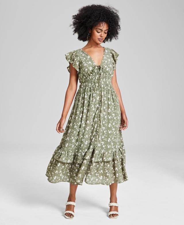 Women's Button-Front Tiered Ruffle Dress, Created for Macy's  Product Image