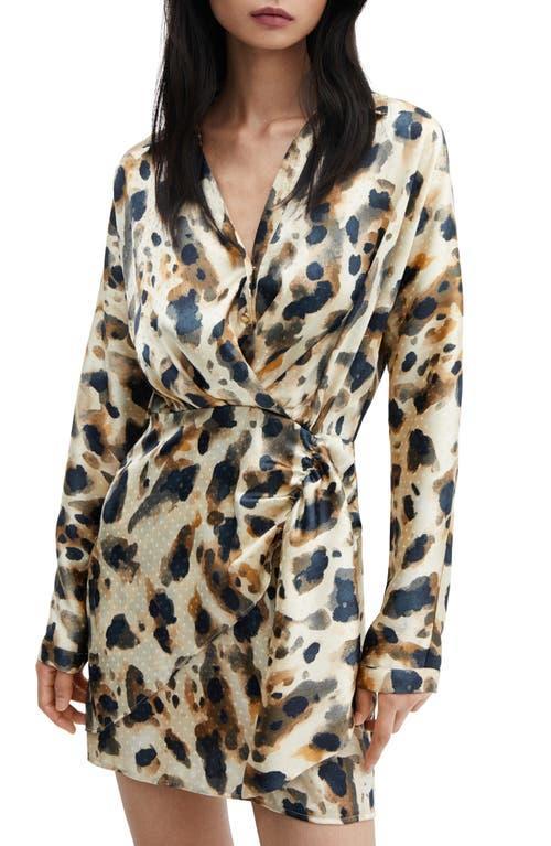 Mango abstract animal print mini dress Product Image