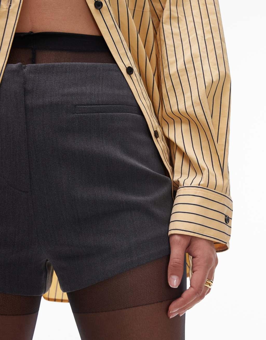 Topshop tailored knicker shorts in gray Product Image