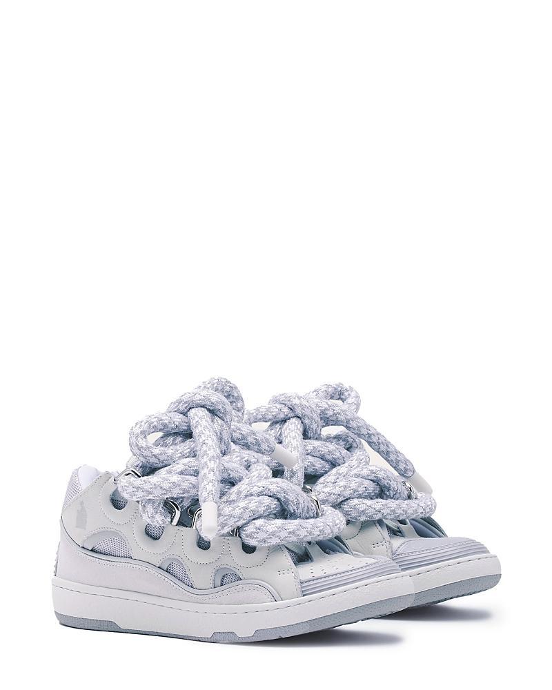 Lanvin Womens Curb Sneakers in Leather with Snake Laces Product Image