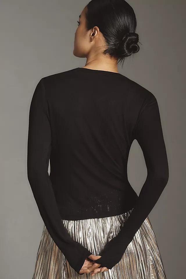 By Anthropologie Long-Sleeve Beaded Appliqué Top Product Image