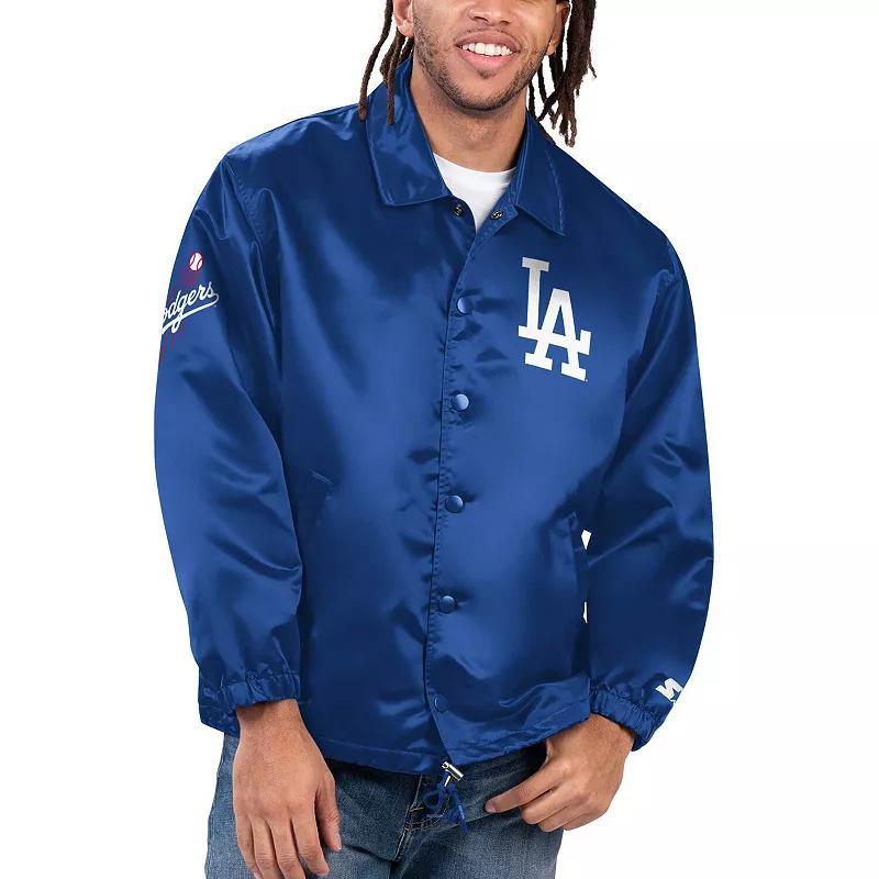 Mens Starter Royal Los Angeles Dodgers Option Route Satin Full-Snap Jacket Product Image